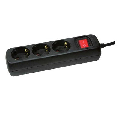 Logilink LPS206B, Power Strip Plugs Triple 1.4M Black With Switch — image 1