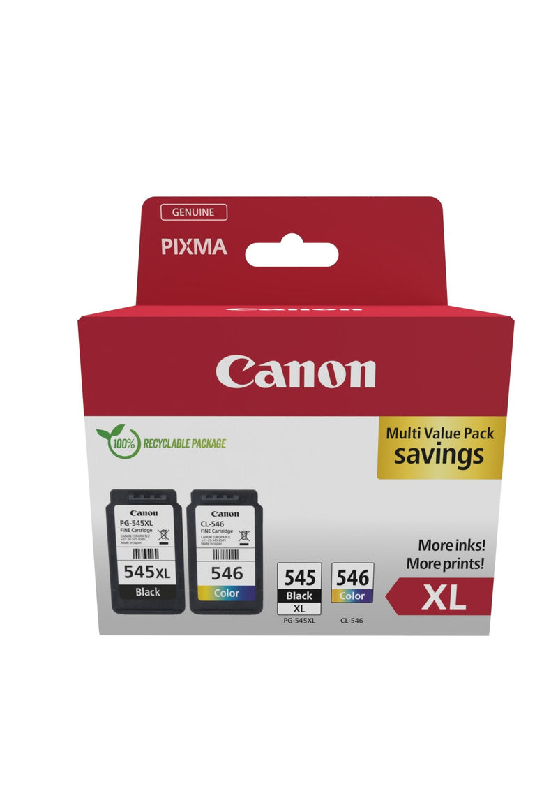 Canon Ink 8286B012 2 Pieces Genuine High Yield [xl] Black Cyan Magenta Yellow