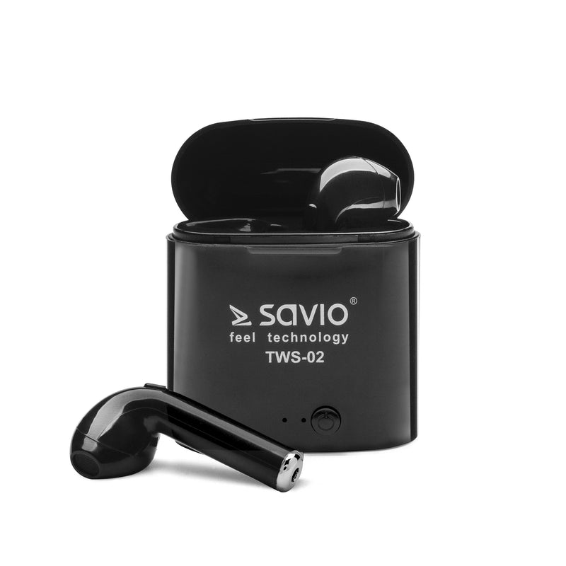 Savio TWS-02 Headphones Inalámbricos With Bluetooth, Black