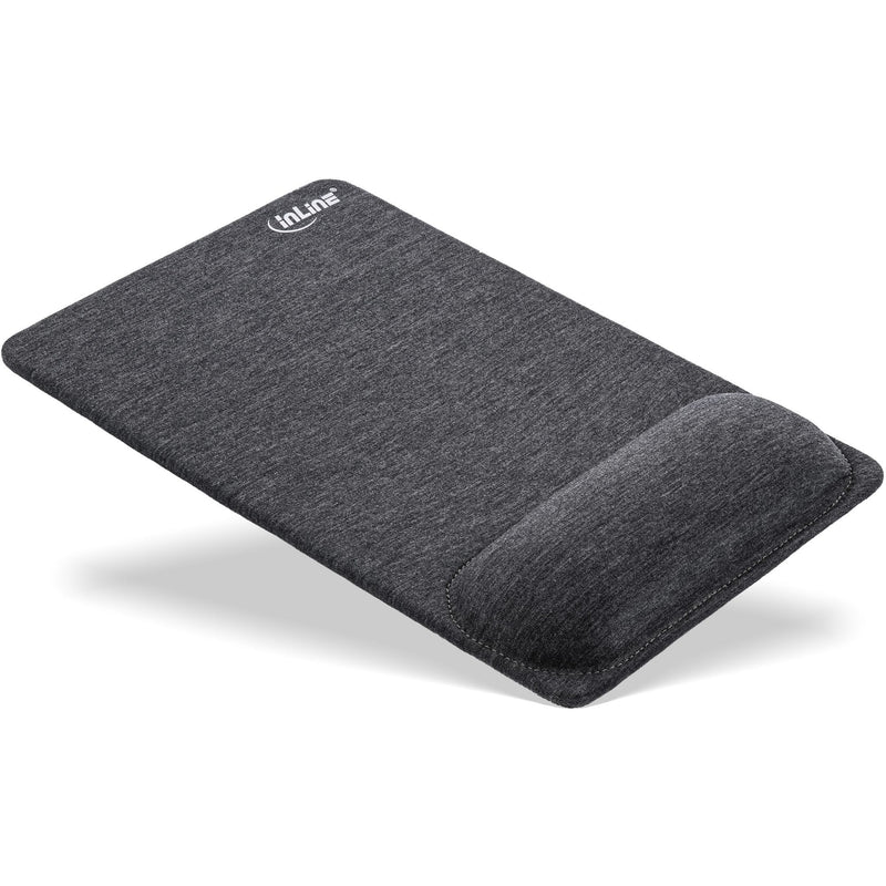 Inline® Mouse Pad With Wrist-rest, Textile, Black