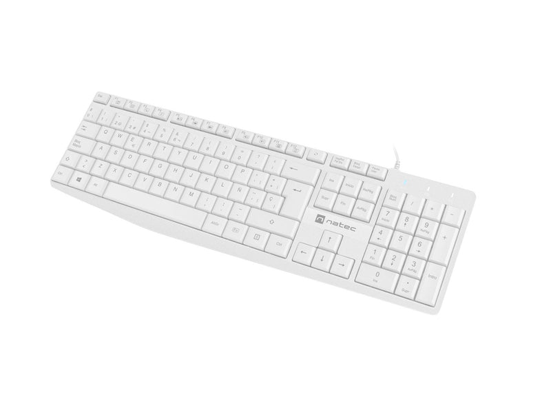 Natec Keyboard Spanish Nautilus Slim White