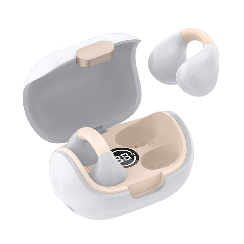 Cool Headphones Stereo Bluetooth Earbuds Clip White