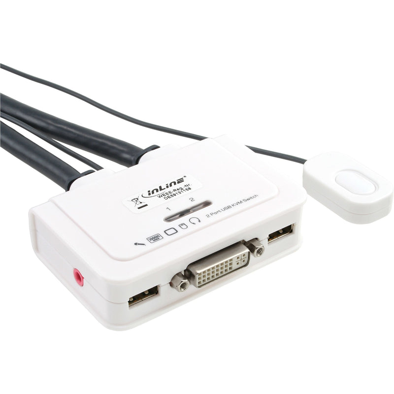 Inline Switch KVM 2 Ports DVI-d USB With Audio