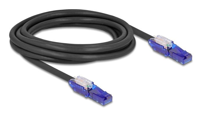 Delock RJ45 Network Cable CAT.6 UTP With 180° Winkelbaren Connectors Male Black 3M