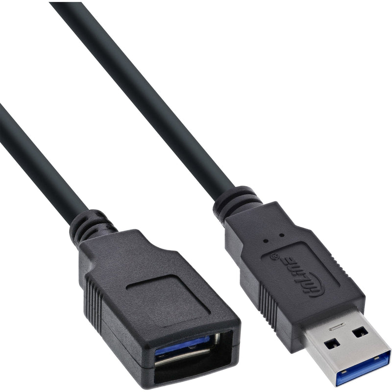 Inline 80 Pieces Pack Extensión Cable USB 3.0, a Male/Female Black 1M