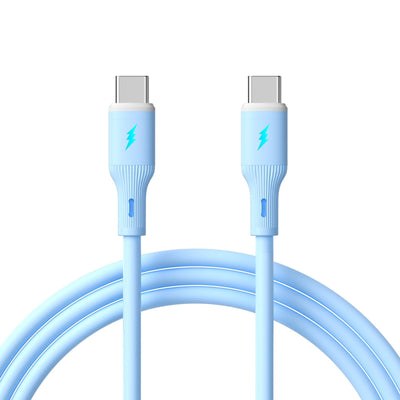 Akyga USB Cable AK-USB-68 USB Type-c M USB Type-c M Ver. 2.0 60W 1M Blue Silicone — image 1