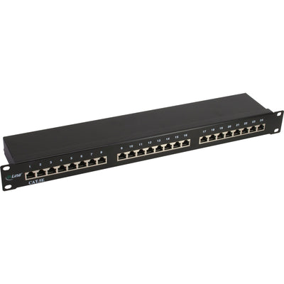 Inline Patch Panel 19 CAT.5E 24 Ports 1U Black RAL9005 — image 1