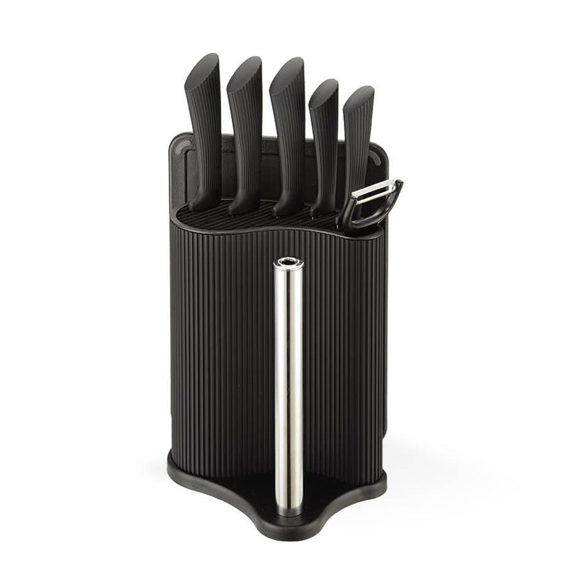 Maestro Set Of Cuchillos Kitchen Cortar MR-1413 Set Of Cuchillos (MR-1413-BLACK) Black