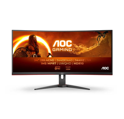 AOC Monitor G2 CU34G2XE/Bk [34] 3440 X 1440 Pixels Black Red — image 1