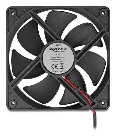 Delock Fan Axial 5V Dc, 120 X 120 X 25MM Black