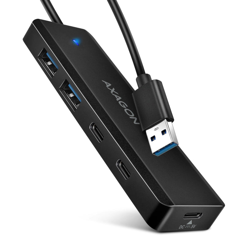 Hub 4-PORTOWY 5Gbps 2x USB-A 2x Usb-c, USB-C Power In 19CM Cable HUE-C2A