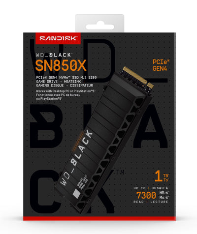 Western Digital Drive SSD Wd Black SN850X 1TB M.2 2280 PCIE 4.0 With Disipador Calor — image 1