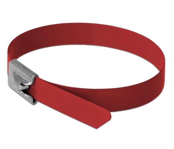 Delock Cable Ties Steel Inoxidable L 400 X B 7,9MM Red 10 Pieces