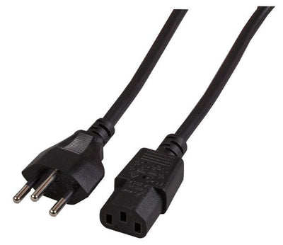 Efb Cable Power SCHWEIZ-C13 180°, Black TEILISOLIERT,2M — image 1