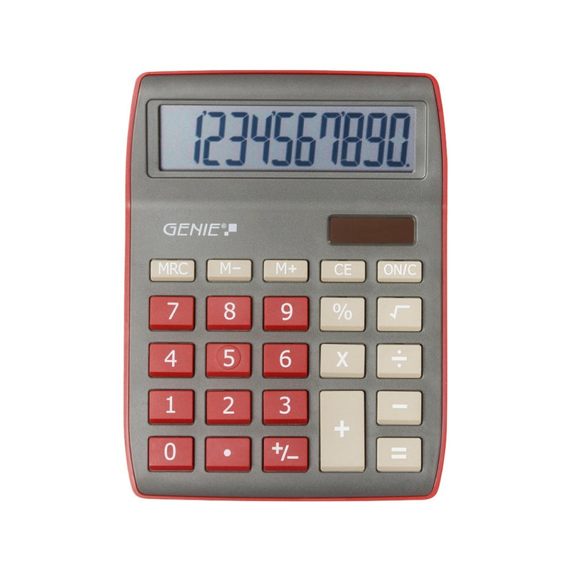 Genie 840 Dr Calculator Desk Screen Calculator Red
