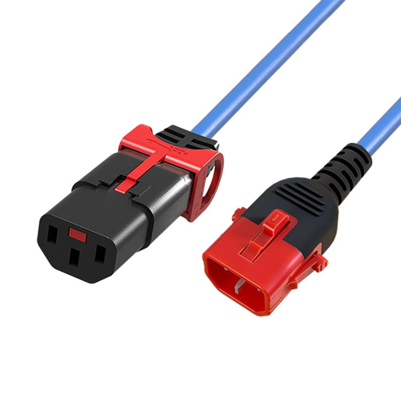 Powercord C13 IEC Lock + - C14 IEC Lock Dual Locking Blue 3M, PC3623
