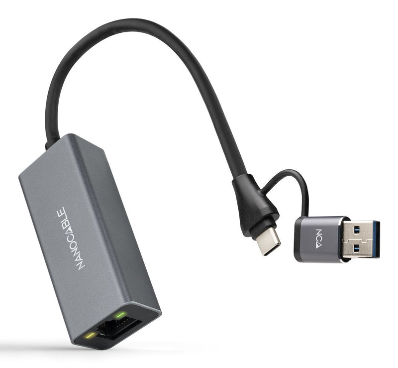 Nanocable Adapter USB Male + USB Type-c Male RJ45 10.03.0411 1000Mbps