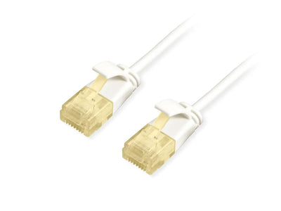 Equip Network Cable CAT.6A Slim U UTP 2x RJ45 0.15M White Lszh — image 1