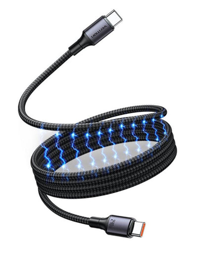 Vention Cable Magnetic USB 2.0 Type-c 5A Tsabg USB Type-c Male USB Type-c Male Up To 240W 480Mbps 1.5M Black — image 1