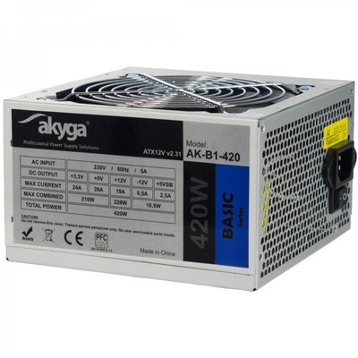 Akyga Power Supply Basic ATX 420W AK-B1-420 FAN12CM P4 3XSATA — image 1