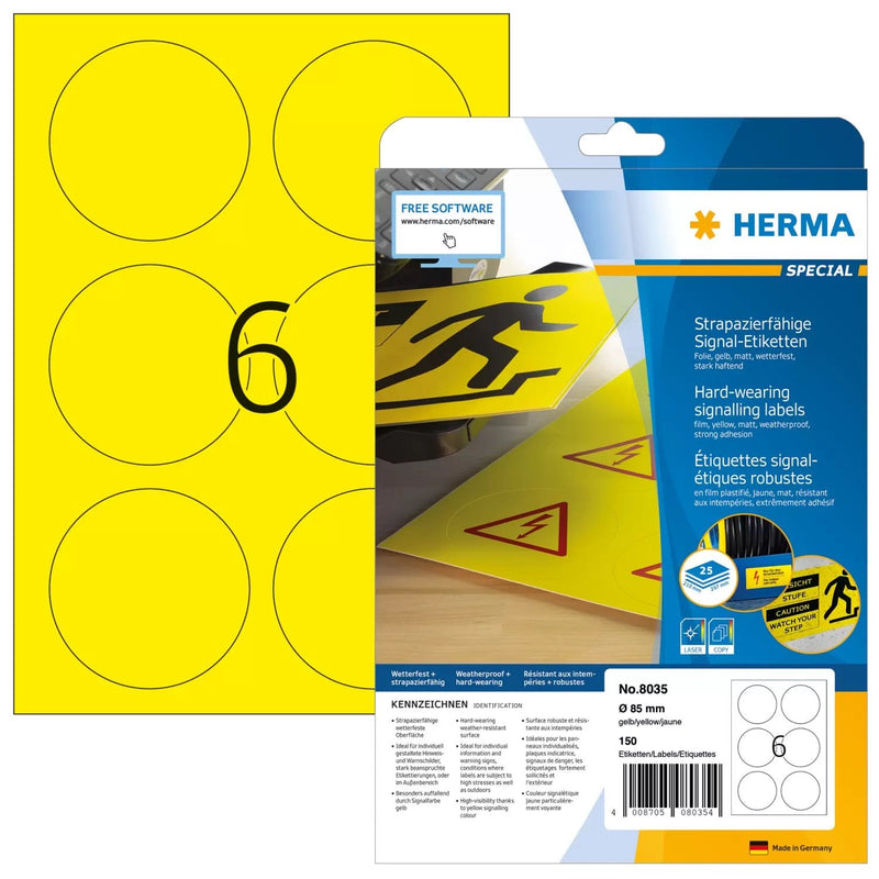 Herma 8035 Label Printer Yellow Label Printer Self-adhesive