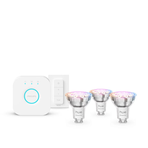 Philips Hue Starter Kit Essential GU10 3P + Switch + V2 Bridge — image 1
