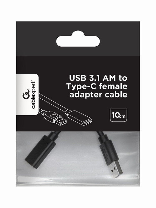 Gembird A-USB3-AMCF-01 USB Cable 0,1M 3.2 Gen 1 (3.1 Gen 1) USB a USB C Black — image 1