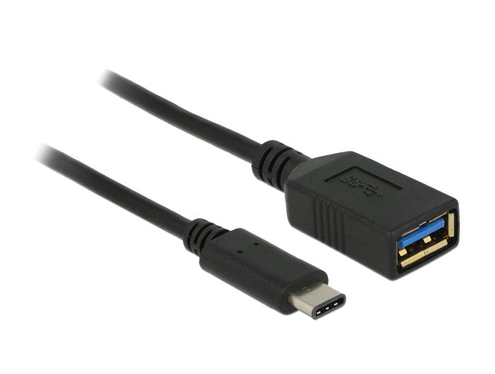 Delock Adapter Superspeed USB (USB 3.1, 1.ª Generación) USB Type-c™ Male USB Type a Female 15CM Black
