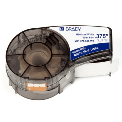 Brady M21-375-595-WT Tape Labels Genuine Vinilo - Texto Black Sobre Fondo White - Wide 9,53MM X 6,40M — image 1