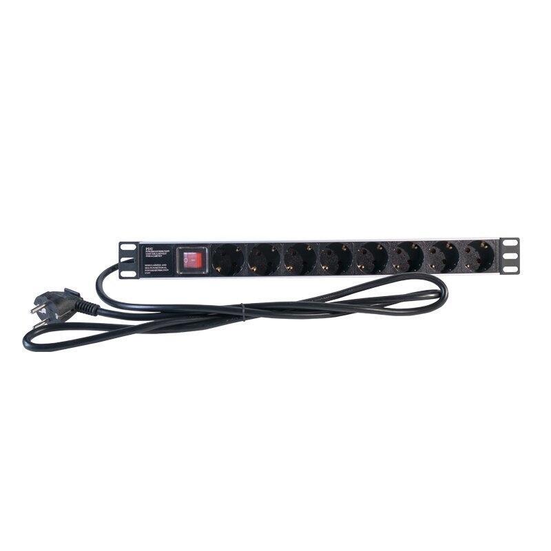 2LAN Power Strip 19 8 Schukos Switch
