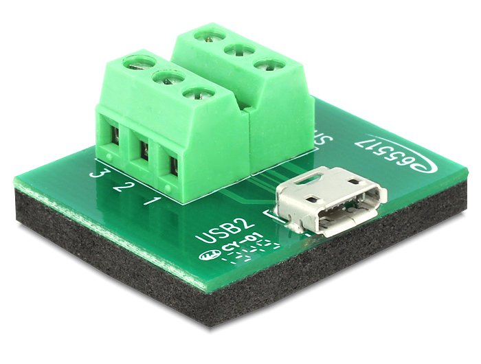 Delock Adapter Micro USB Female Terminalblock 6 Pin