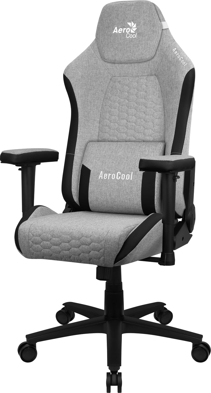 Aerocool Chair Gaming Crownashgr Ergonómica, Cojines Ajustables, Tecnología Aeroweave, Grey