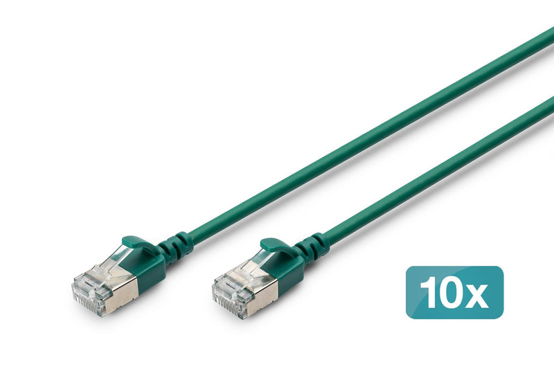 Digitus Network Cable CAT.6A F/FTP Slim 5M Verde 10 Unidades