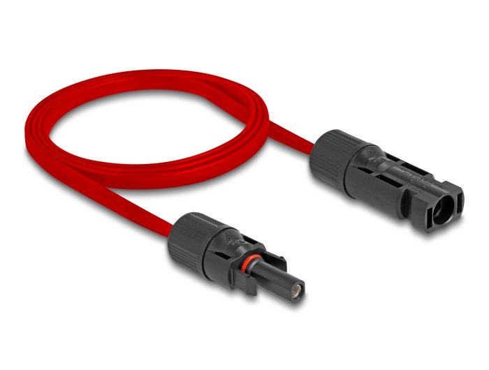 Delock DL4 Solar Cable Flat Connector Male a Female 1M Red