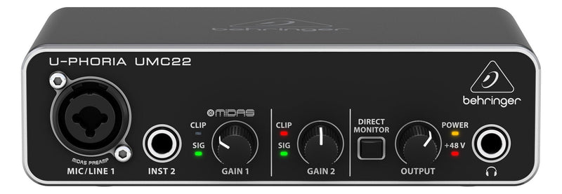 Behringer UMC22 Equipo Música Adicional Concierto/Estudio Preamplificador