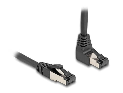 Delock RJ45 Network Cable CAT.8.1 S/FTP 90° Unten Angular / Gerade 3M Black — image 1