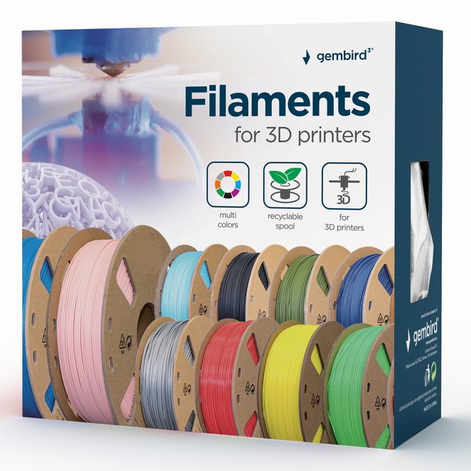 Gembird 3DP-PLA1.75-01-GB Material Printing 3D Ácido Poliláctico (pla) Violet 1KG