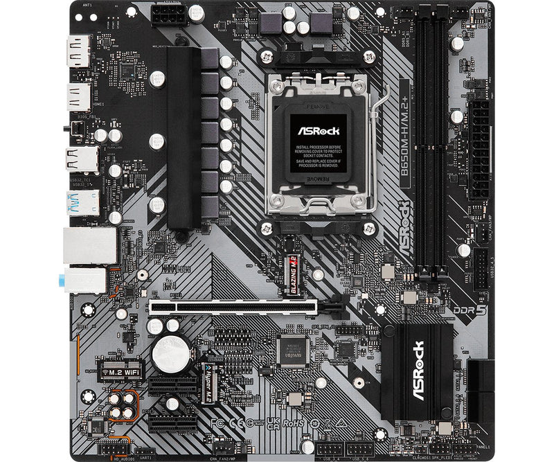 Asrock B650M-H/M.2+ AMD B650 AM5 microATX 2 DDR5 HDMI DP GB LAN PCIE4 2X M.2