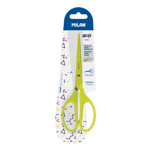 Milan Scissors Acid Edition 17CM Simétricas Handle Plastic Yellow -blister- — image 1