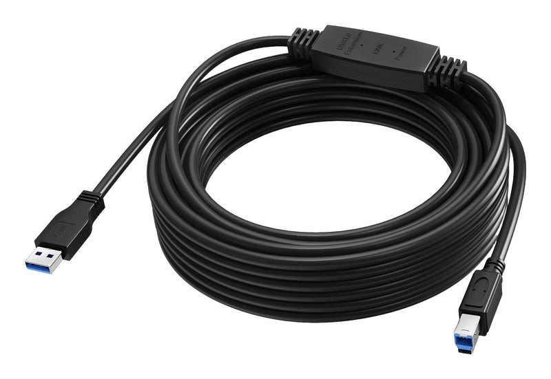 USB Cable 3.0 10M Amplifier Activo a Mitad Cable Connectors Niquelados Wide Band 5Gbps USB a (m) a USB B (m) D