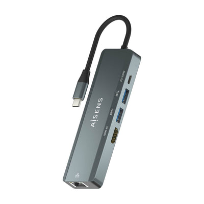 Aisens USB-C Dock 5 1 - USB-C a 1x HDMI - 1x RJ45 - 2x USB - 1XPD - 15CM - Grey — image 1