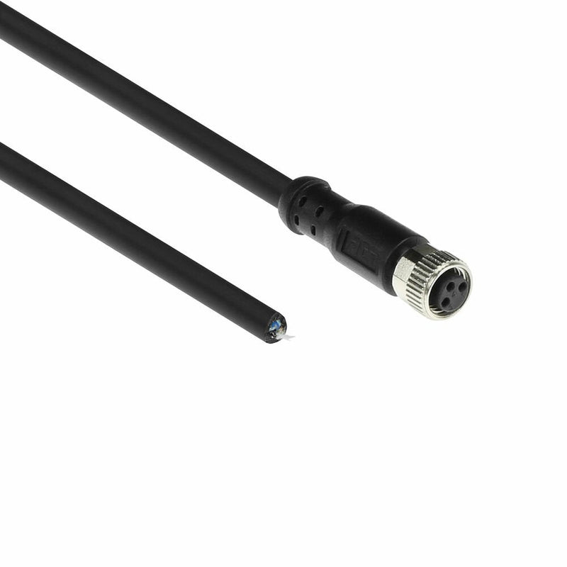 Industrial 5.00 Meters Sensor Cable M8A 3-PIN Female To Open End, Ultraflex Xtreme Tpe Cable Shielded