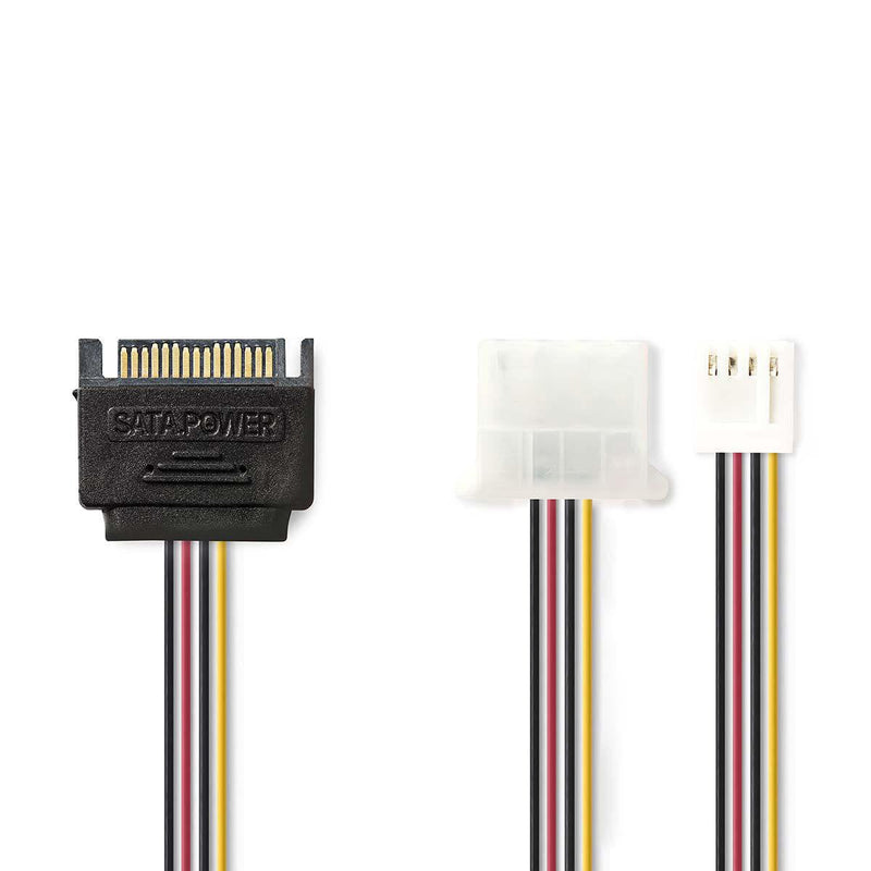 Nedis Internal Cable Power SATA 15-PIN Connector Male Fdd Connector Female / Molex Connector Female Chapado Or