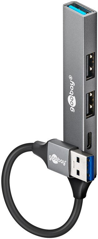 Goobay Hub Slim USB4 Ports USB-A a USB-C Usb-a, USB 3.2 Gen 1 Grey 74458