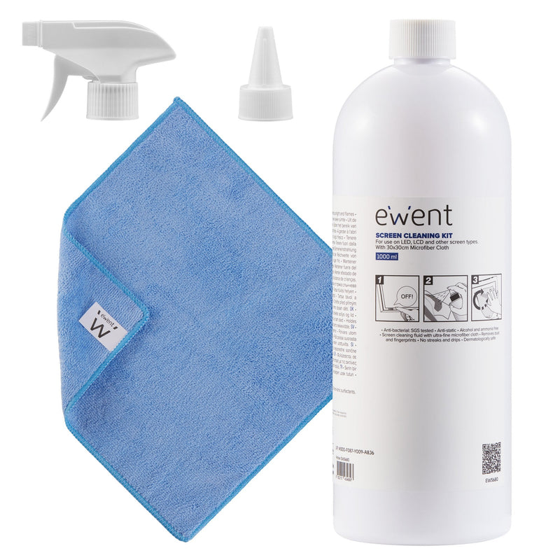 Ewent Kit Spray Limpiador Screens 1000ML + Paã± Or Microfibra