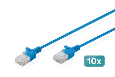 CAT.6 U-UTP Slim Network Cable, 5M, Blue 10 Pcs — image 1