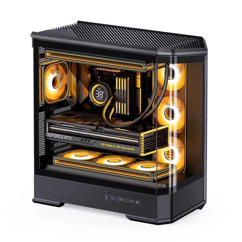 Jonsbo D400 PC Housing Midi Tower, Atx, Tempered Glass - Black