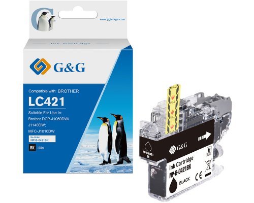 G&g Ink Komp. With Brother LC421BK Patr. 200 Copias Bk
