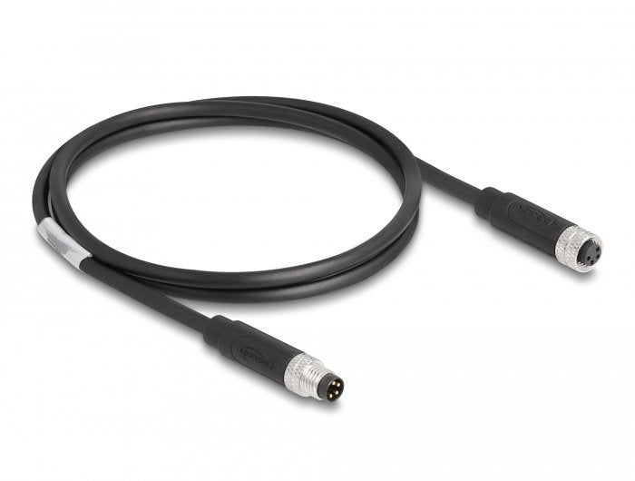 Delock M8 A-kodiert 4 Pin Cable Connector Male a Female Pur (tpu) 1M