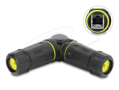 Delock Empalme Cable RJ45 Connector Female a RJ45 Connector Female CAT.6 With M23 X 1,5MM Gewinde 90° Angulado — image 1